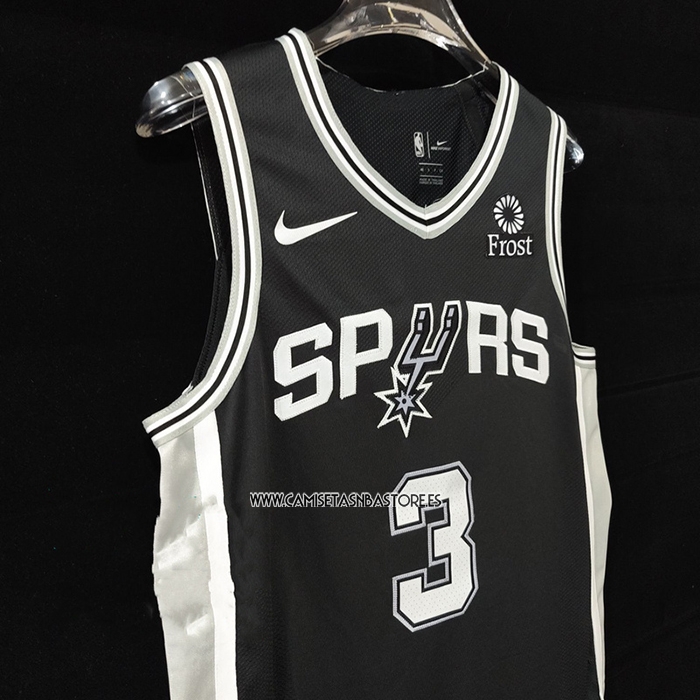 Keldon Johnson NO 3 Camiseta San Antonio Spurs Icon Autentico Negro